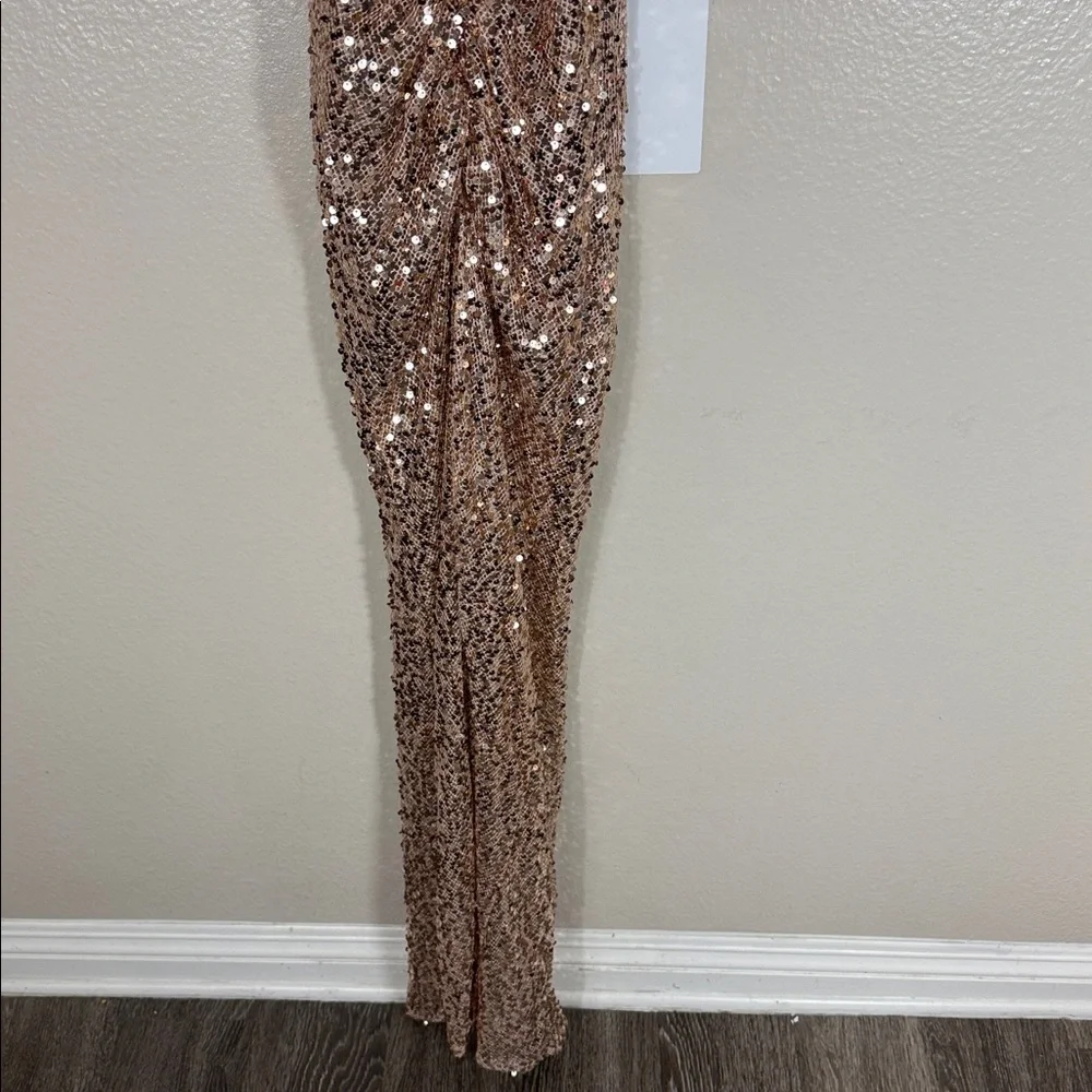 Delfi Collective Avelie Ruched Sequin Dress in Nude - Picture 10 of 16